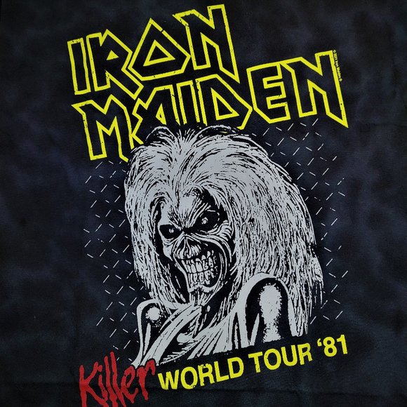 Iron Maiden Killers Tour 81 Tie Dye metal rock Official T-Shirt S runs big NWT - Picture 2 of 5